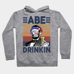 Abe Drinkin US Drinking 4th Of July Vintage Shirt Independence Day American T-Shirt Hoodie